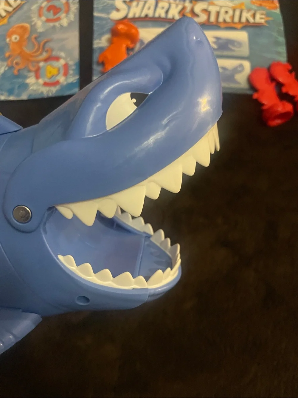 Shark Strike Kids Game – Blue Shark with Colorful Fish Tokens